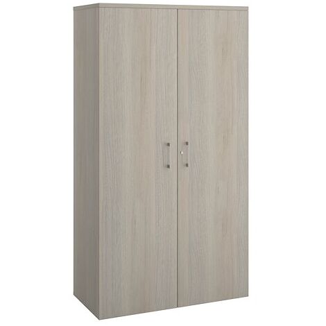 Armoire haute bois H 182 x L 100 cm avec portes battantes chêne gris - Arch - Maxiburo