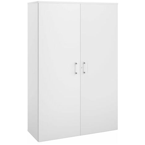 Armoire haute bois H 182 x L 120 cm avec portes battantes blanc - Arch - Maxiburo