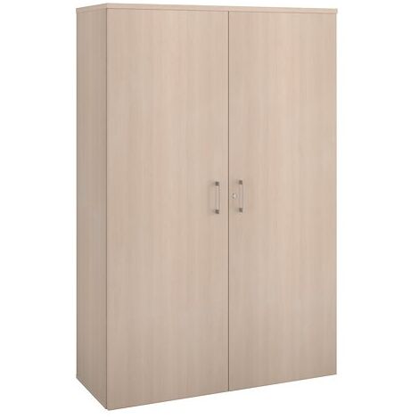 Armoire haute bois H 182 x L 120 cm avec portes battantes chêne clair - Arch - Maxiburo