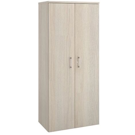 Armoire haute bois H 182 x L 80 cm avec portes battantes chêne gris - Arch - Maxiburo