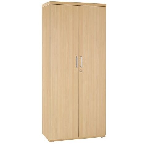 Armoire haute chêne clair H 183 x L 80 cm Milano métal - Maxiburo