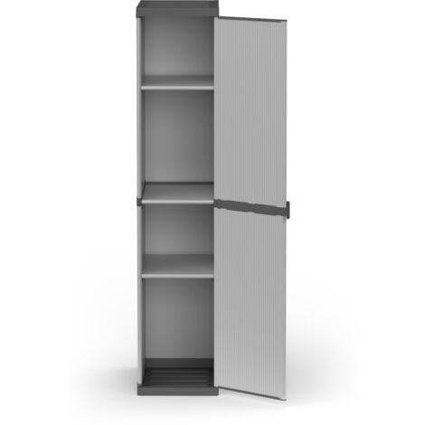 FRANKYSTAR Armoire haute en résine 1 porte avec étagères réglables (intérieur/extérieur) 34x40xH165 cm