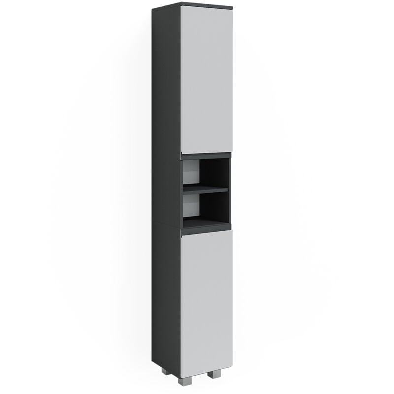 Meuble de rangement de salle de bain J-Shape, Blanc, 30 x 190 cm Vicco