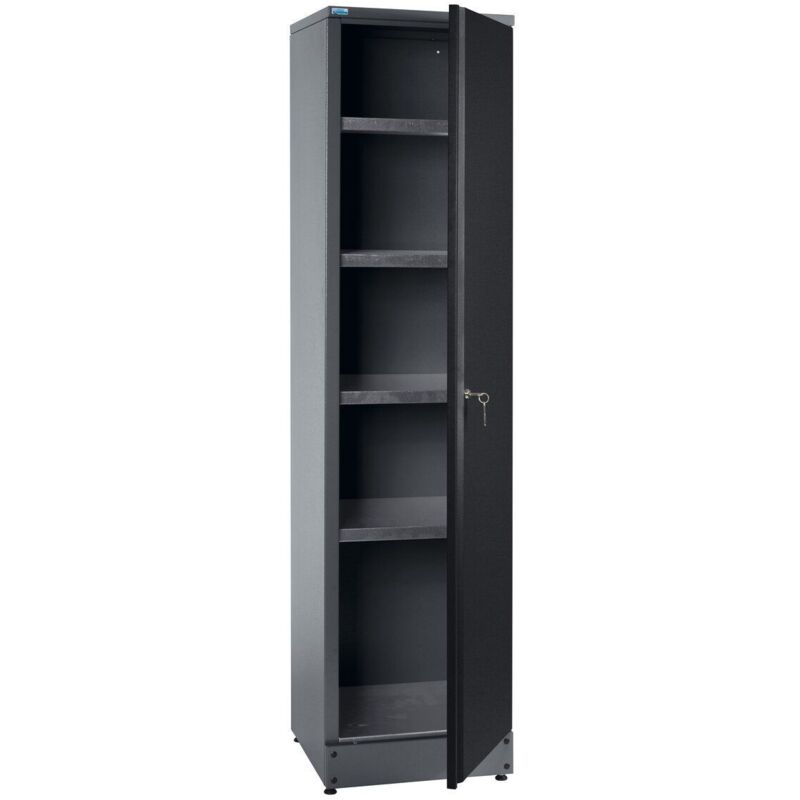 Armoire haute Küpper, modèle 70399, 180 x 45 x 45,5 cm, 4 étagères robustes d'une capacité de charge de 75 kg chacune, verrouillable Armoire haute Küpper, modèle 70399, 180 x 45 x 45,5 cm, 4 étagères robustes d'une capacité de charge de 75 kg chacune, verrouillable