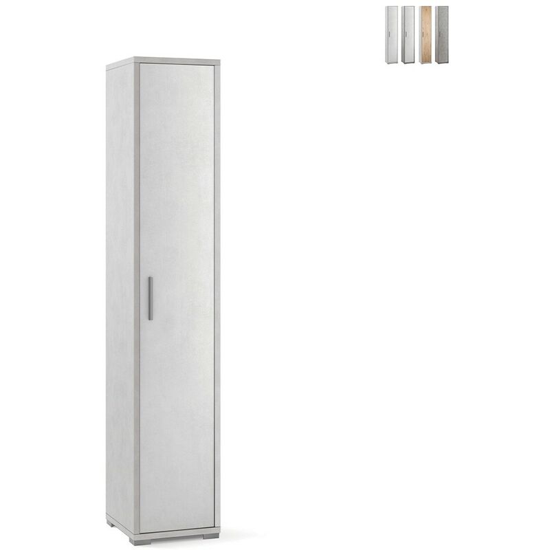 Armoire colonne polyvalente au design moderne à 5 portes Kara | Blanc