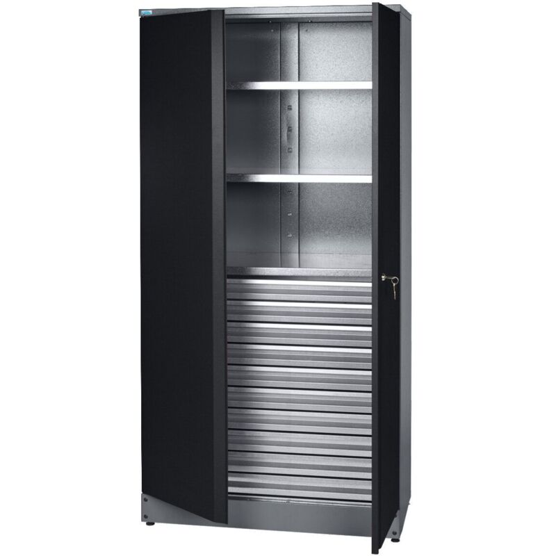 Armoire haute / pour matériel Küpper 70599, 180 x 91 x 45 cm, 2 étagères robustes d'une capacité de charge de 75 kg chacune, 10 tiroirs à roulements Armoire haute / pour matériel Küpper 70599, 180 x 91 x 45 cm, 2 étagères robustes d'une capacité de charge de 75 kg chacune, 10 tiroirs à roulements