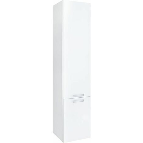 Armoire haute S. MBB 2 portes blanc brillant butee a droite 350x1625x208mm