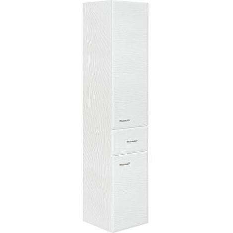 Armoire haute Serie MAC 2 portes 1 tiroir, decor blanc ouverture droite lxHxP 300x1440x320 mm
