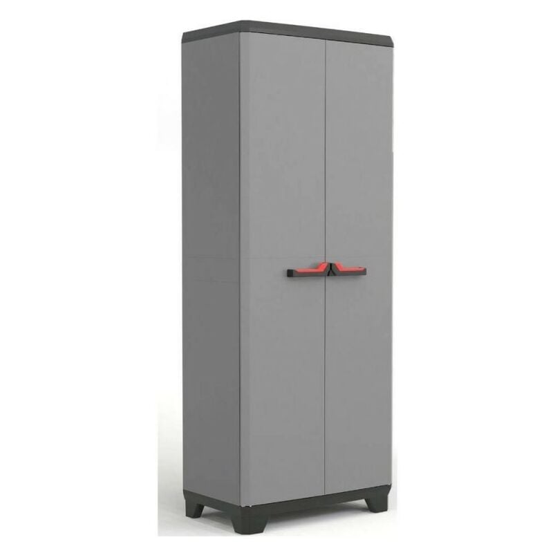 Keter - armoire haute 3 étagères 68x39x173H Stilo gris