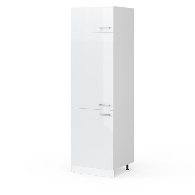 Vicco - Armoire haute universelle R-Line, Blanc Haute brillance, 60 cm avec portes