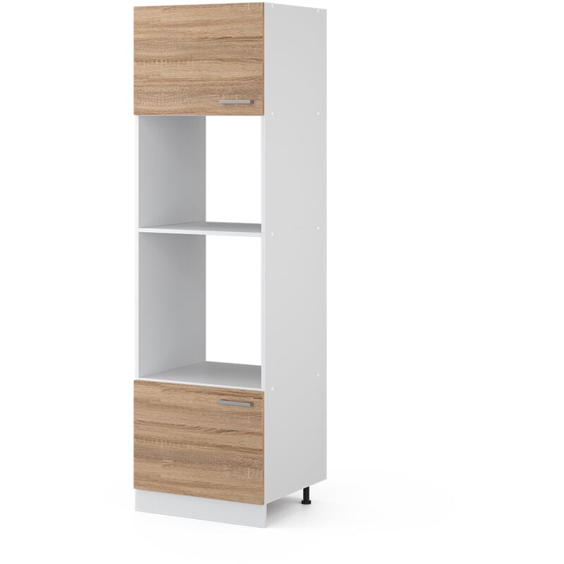 Armoire haute universelle R-Line, Sonoma, 60 cm avec étagères ouvertes, et portes, Vicco