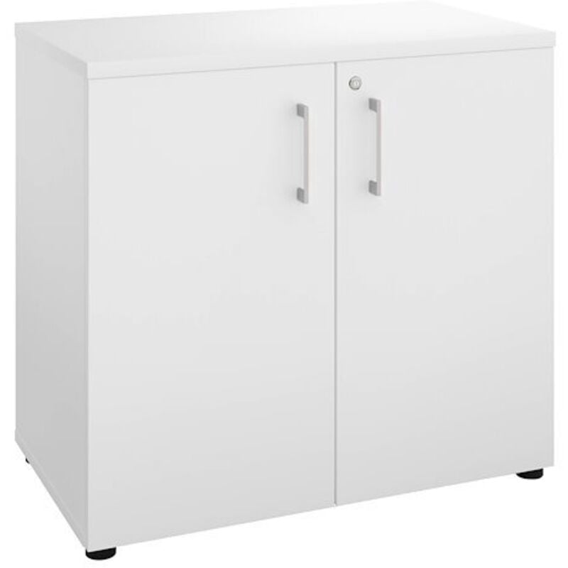 Sans Marque - Armoire hauteur bureau arch h 75 x l 80 cm - blanc - Maxiburo