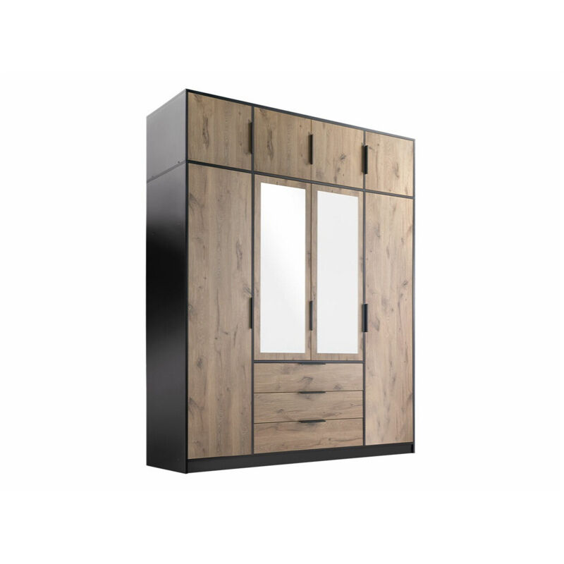 Mobilier1 - Armoire Ophdome 107 , 245x196x58cm, Portes d'armoire: Avec des charnières, Nombre d'étagères: 0