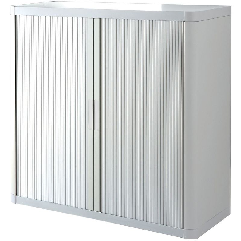 Certeo - Paperflow Armoire à rideaux EASYOFFICE - 2 tablettes, hauteur 1040 mm - blanc / blanc - Coloris corps: blanc