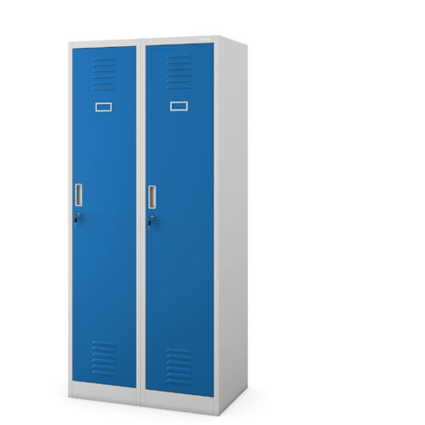 Armoire industrielle en métal pour les documents KACPER, 800 x 1800 x 500 mm, gris bleu