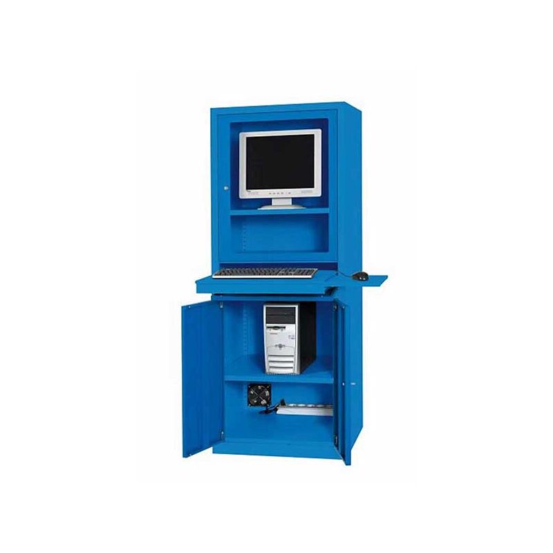 Matisère - Armoire informatique - Ecran 24 pouces - Bleu industriel RAL5015 - W040010001-BI