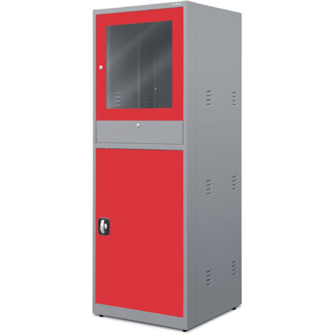 Armoire informatique STEVE, 640 x 1750 x 630 mm, rouge anthracite