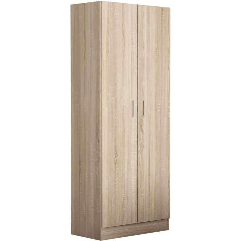 Armoire intérieure Armoire 2 portes en bois en bois bilaminé avec enchères Marrone - Marrone