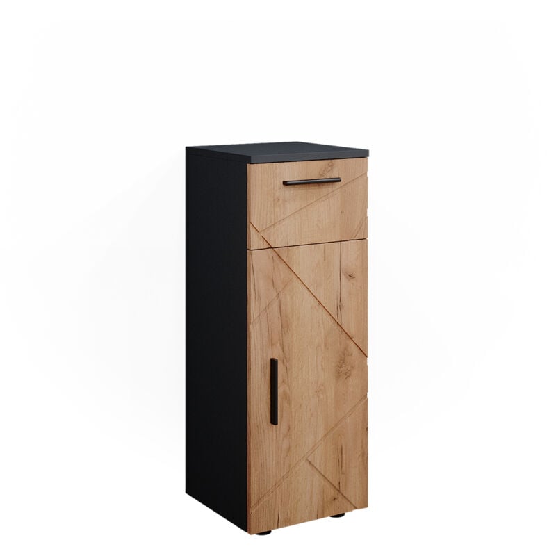 Meuble de rangement de salle de bain Irma, Chêne de force doré, 30 x 81 cm, Vicco