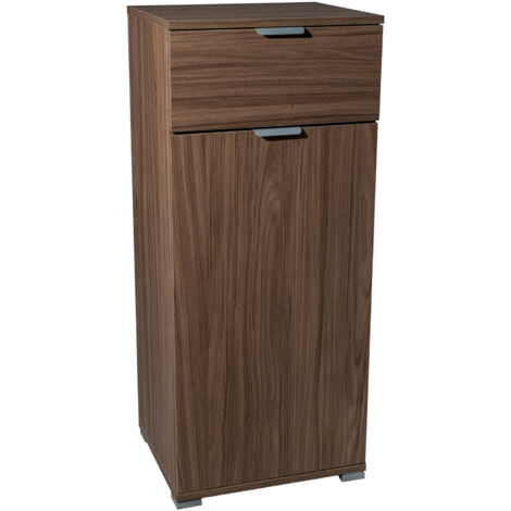 Armoire interne 1 porte et 1 tiroir dans une ligne classique bilaminée anobli  Brown