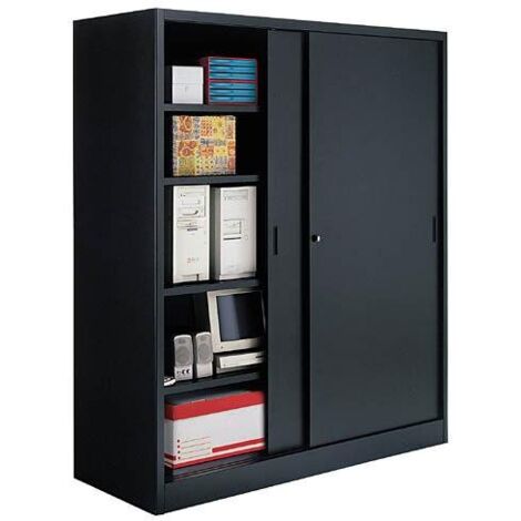 Armoire Jumbo portes coulissantes noir - Maxiburo