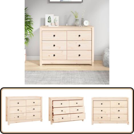 Armoire latérale 100x40x72 cm Bois de pin massif - Meuble Buffet - Commode - Armoire - Rangement - Bois De Pin