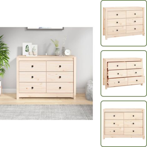 Armoire latérale 100x40x72 cm Bois de pin massif - Meuble Buffet - Commode - Armoire - Rangement - Bois De Pin
