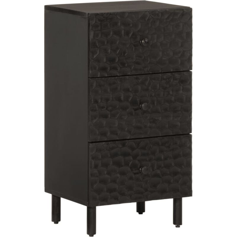 Armoire latérale noir 40x33x75 cm bois massif de manguier vidaXL