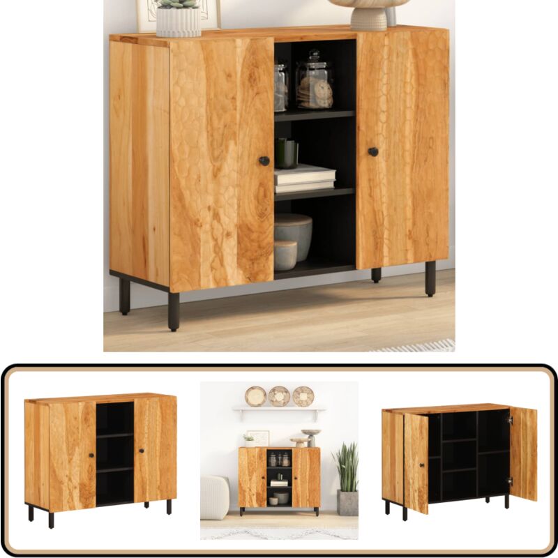 Vidaxl - Armoire latérale 90x33x75 cm bois massif d'acacia - Meuble De Rangement - Buffet - Meuble Acacia - Armoire Design - Armoire Moderne