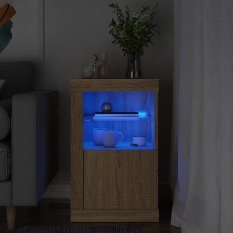 Vidaxl - Armoire latérale avec lumières led chêne sonoma