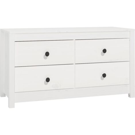 Armoire latérale Bibliothèque Design moderne, Armoire Etagère de rangement, Blanc 100x40x54 cm Bois de pin massif OIB6131E