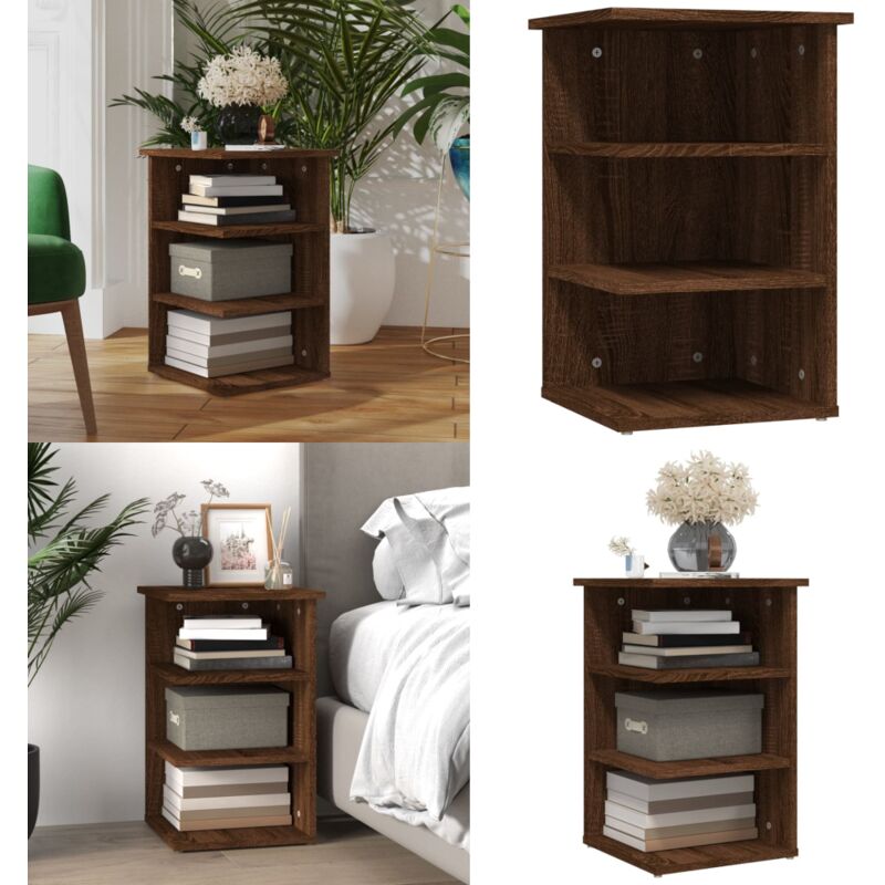 Vidaxl - Armoire latérale Chêne marron 35x35x55 cm Bois d'ingénierie - Buffet - Meuble De Rangement - Armoire Laterale - Commode - Mobilier - Home &