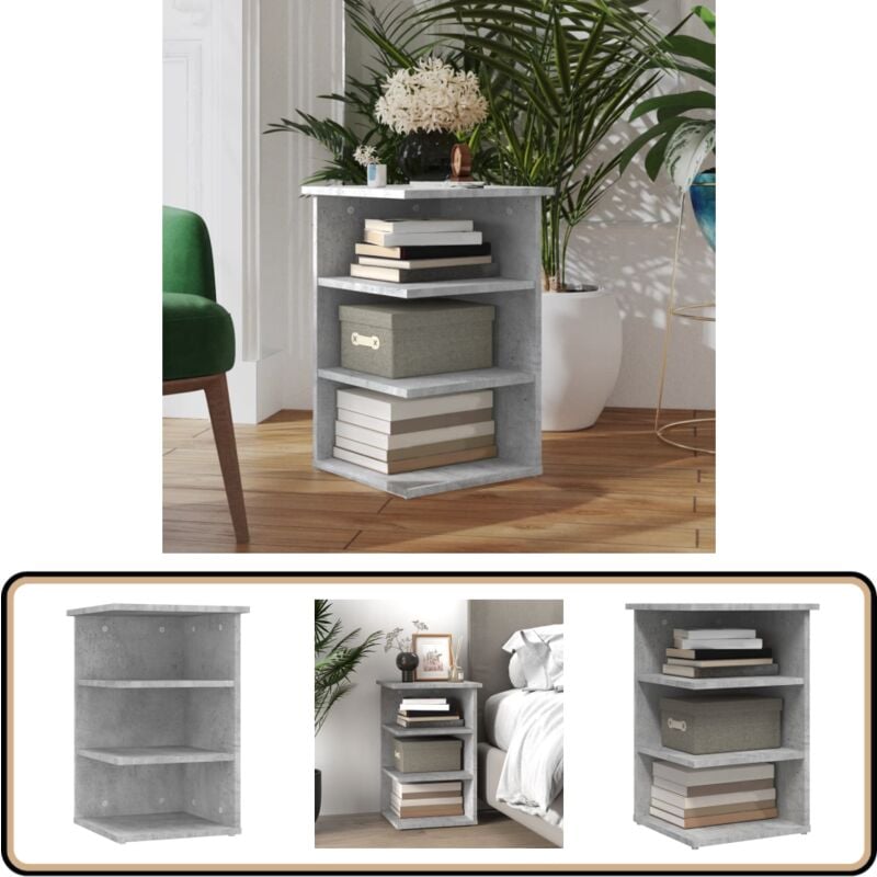 Vidaxl - Armoire latérale Gris béton 35x35x55 cm Aggloméré - Meuble De Rangement - Buffet - Meuble tv - Commode - Armoire Laterale