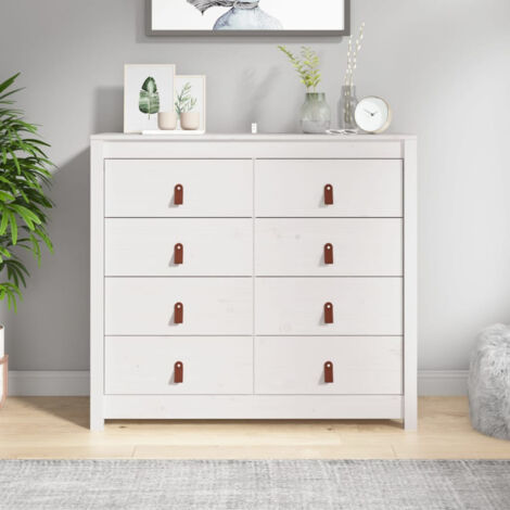 Armoire latérale  Meuble de Rangement Bibliothèque Blanc 100x40x90 cm Bois de pin massif 44897