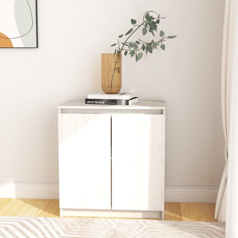 Vidaxl - Armoire latérale blanc 60x36x65 cm bois de pin massif
