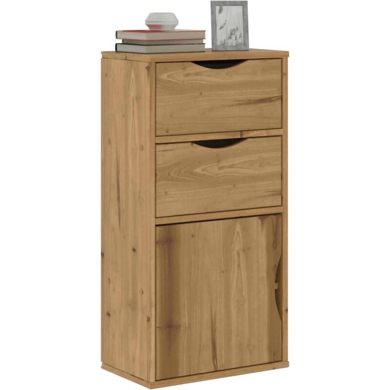Armoire latérale avec tiroirs odda 40x24x79 cm bois massif pin - Vidaxl
