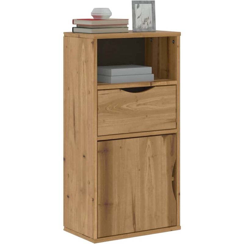 Armoire latérale avec tiroir odda 40x24x79 cm bois massif pin Vidaxl