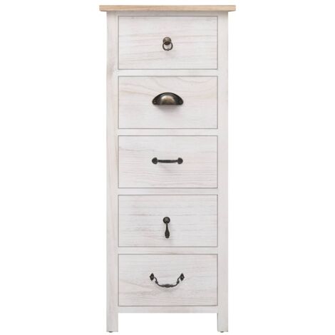 Armoire latérale Sideboard Design moderne, Armoire Etagère de rangement, 35 x 25 x 87 cm Bois de Paulownia OIB8103E