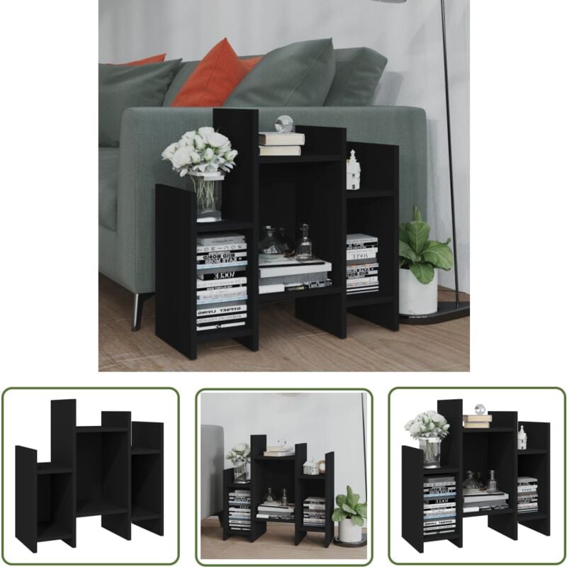 Doc&et² - The Living Store Armoire latérale Noir 60x26x60 cm Aggloméré - Meuble De Salon - Buffet - Meuble Rangement - Armoire Laterale - Commode