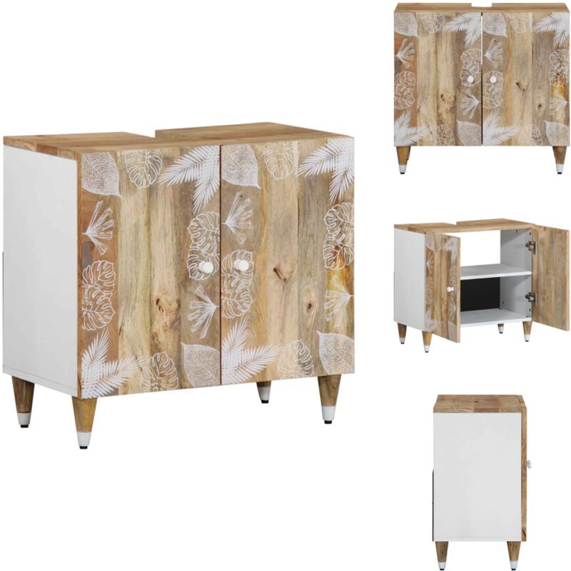 Armoire lavabo de salle de bain bois massif de manguier - Meuble De Lavabo De Salle De Bain - Meubles De Lavabo De Salle De Bain - Meuble Sous Lavabo