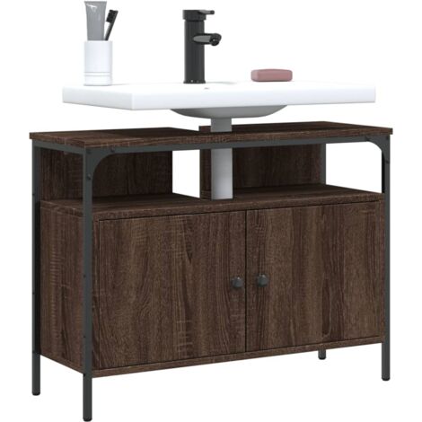 Armoire lavabo de salle de bain chêne marron 60x30x60