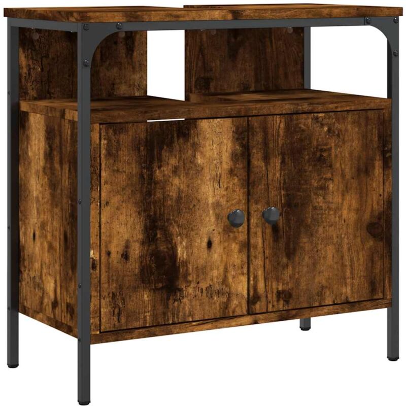 Vidaxl - Armoire lavabo de salle de bain chêne fumé 60x30x60 cm