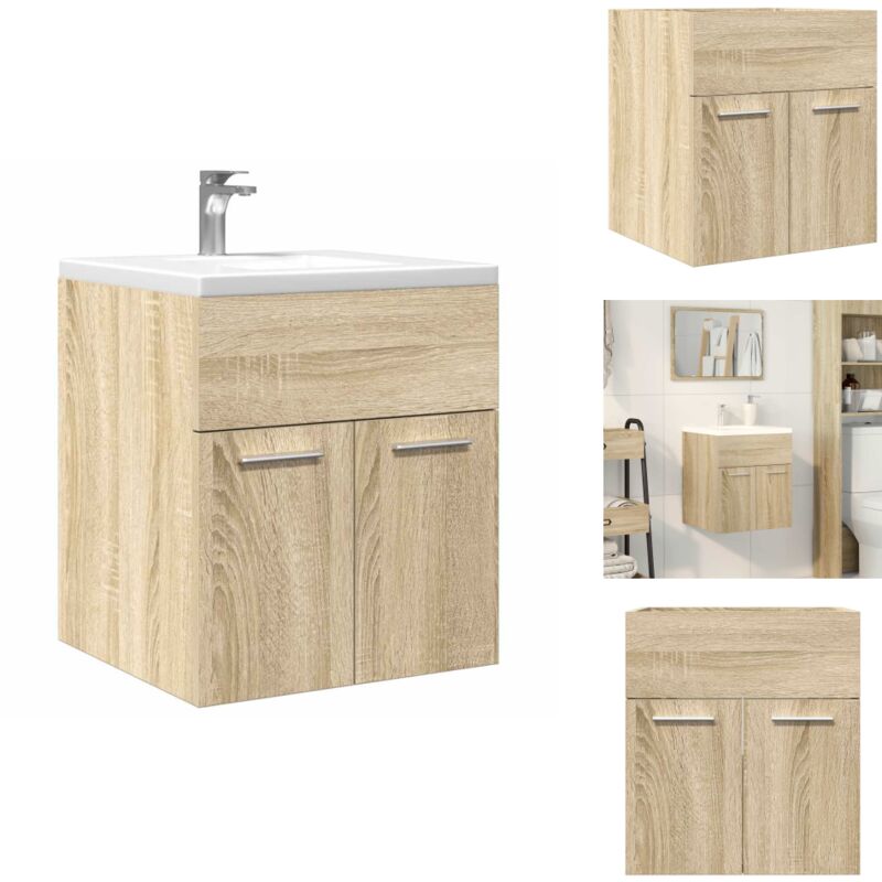 Armoire lavabo de salle de bain chêne sonoma 41x38,5x46 cm - Meuble Lavabo De Salle De Bain - Meubles Lavabo De Salle De Bain - Placard Lavabo De