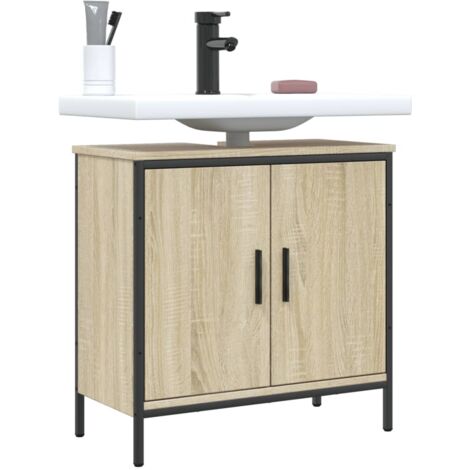 Armoire lavabo de salle de bain chêne sonoma 60x30x60