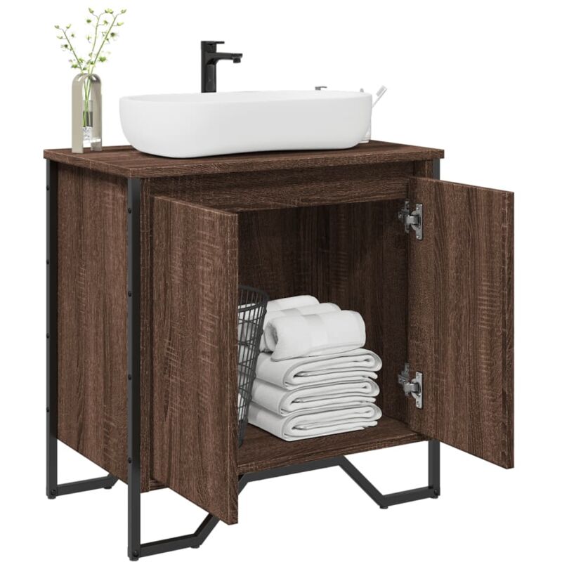 Vidaxl - Armoire lavabo de salle de bain chêne marron 60x35x60 cm
