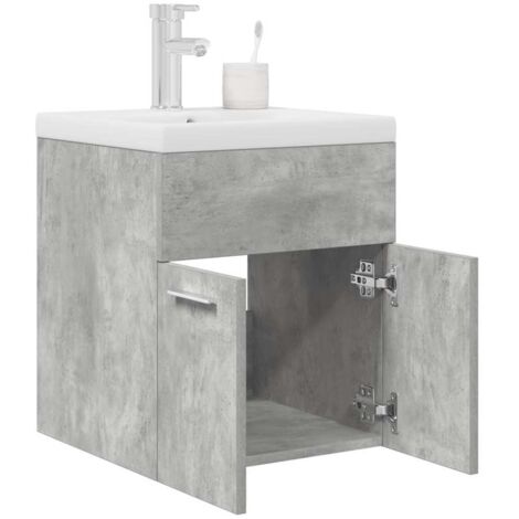 Armoire lavabo de salle de bain-Meuble de salle de bain avec bassin intégré et robinet 598862