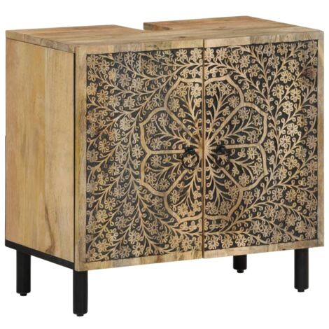 Armoire lavabo de salle de bain-Meuble de salle de bain bois massif de manguier 407690