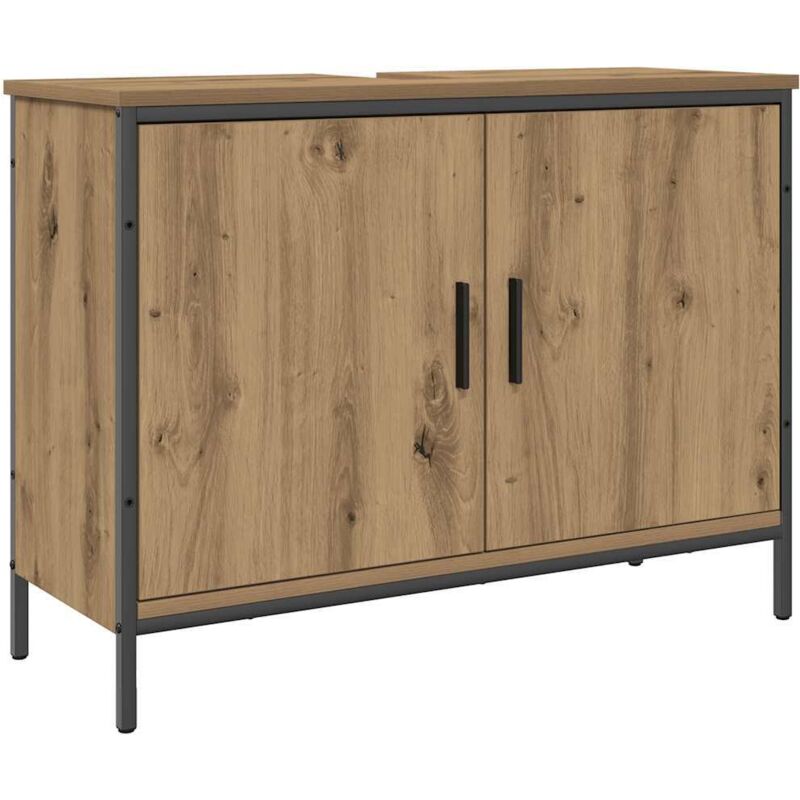 Armoire lavabo chêne artisanal 80x30x60 cm bois d'ingénierie Vidaxl