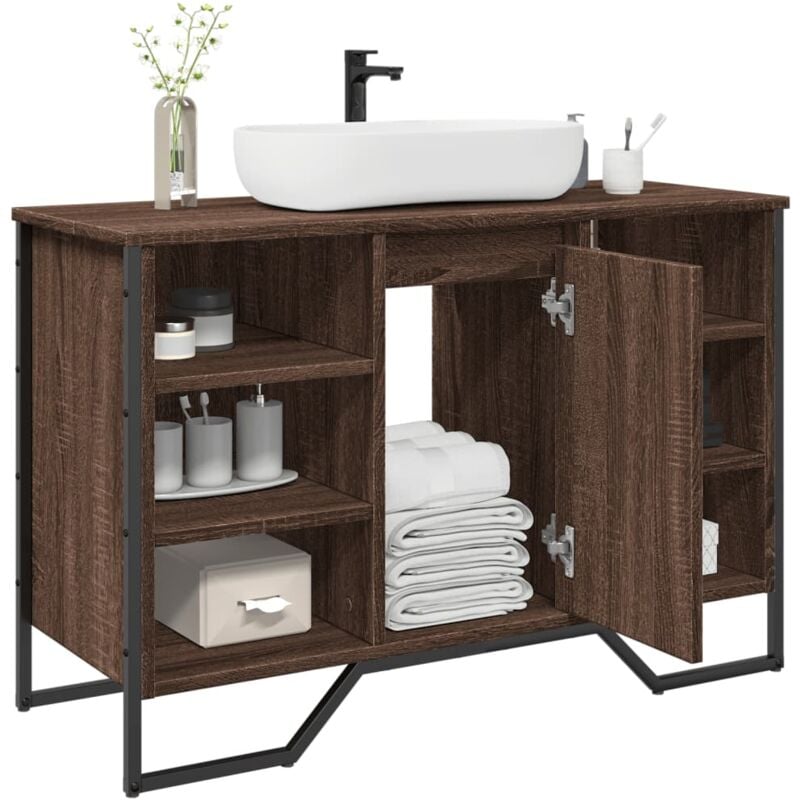 vidaXL Armoire lavabo de salle de bain chêne marron 91x35x60 cm
