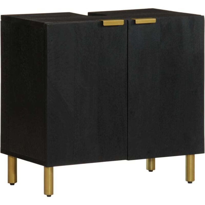 Vidaxl - Armoire lavabo de salle de bain noir bois d'ingénierie